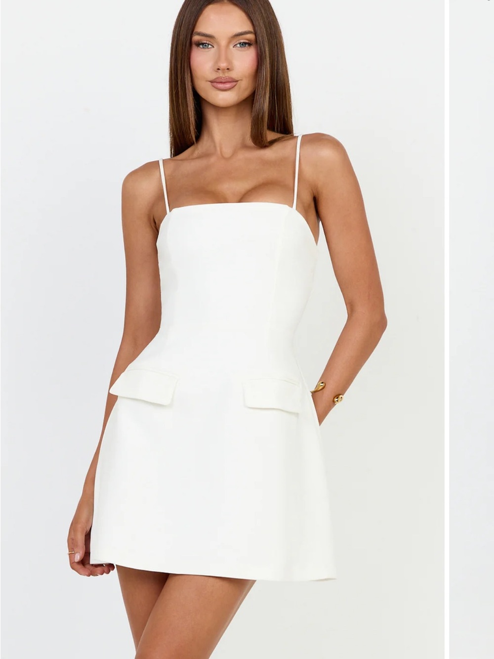 Showpo White Bridal Spaghetti Strap Mini Dress